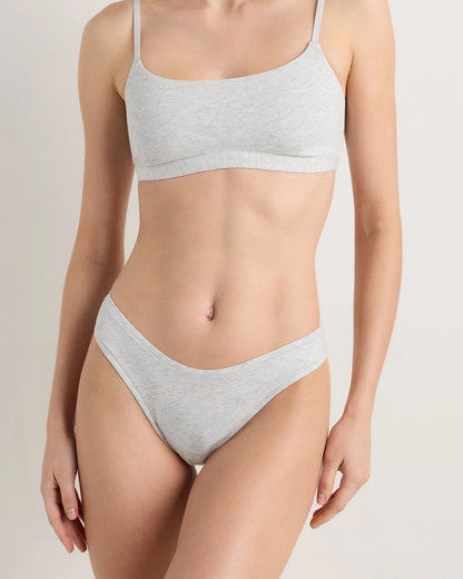 Organic Cotton High-Cut Thong (6-pack) - XS / Black/Soft White/Ocean