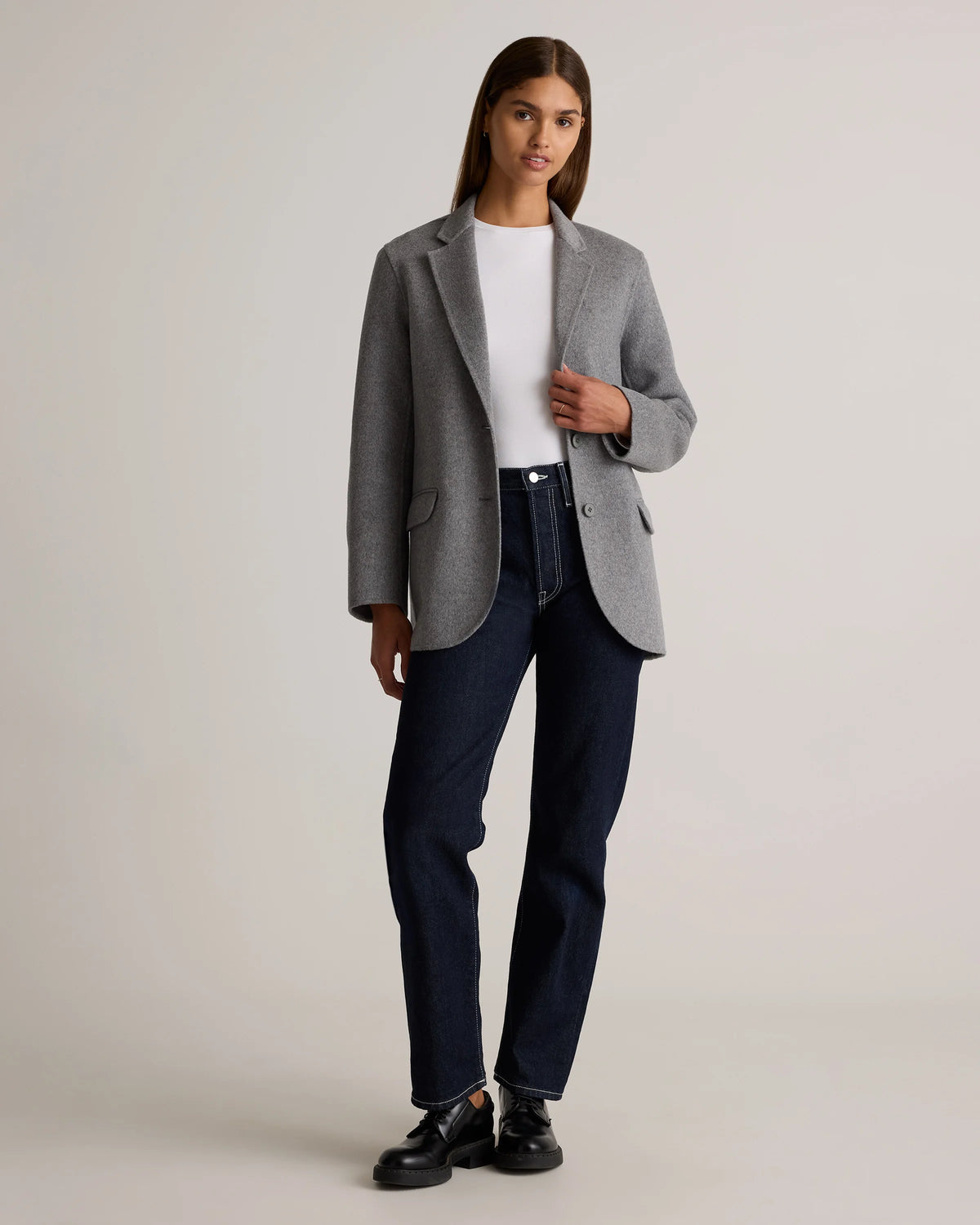 Double-Faced Merino Wool Soft Blazer - XS / Caramel