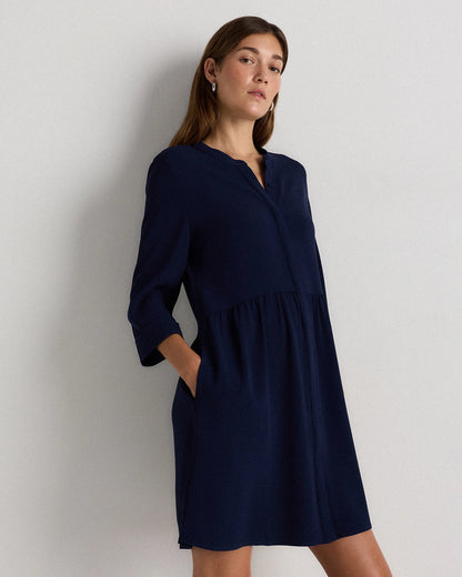 Fluid Crepe Shirt Dress - XS / Wine Tasting Red