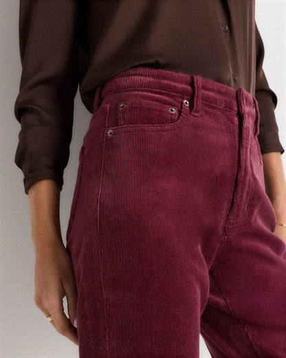 Organic Stretch Corduroy Straight Leg Pants - 0 / Espresso