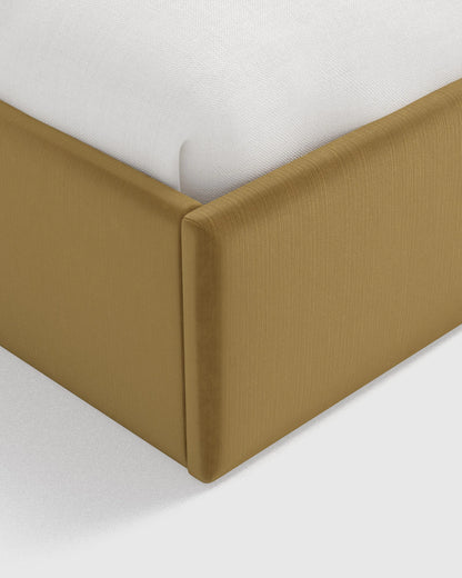 Square Bed in Performance Velvet - Full / Butterscotch