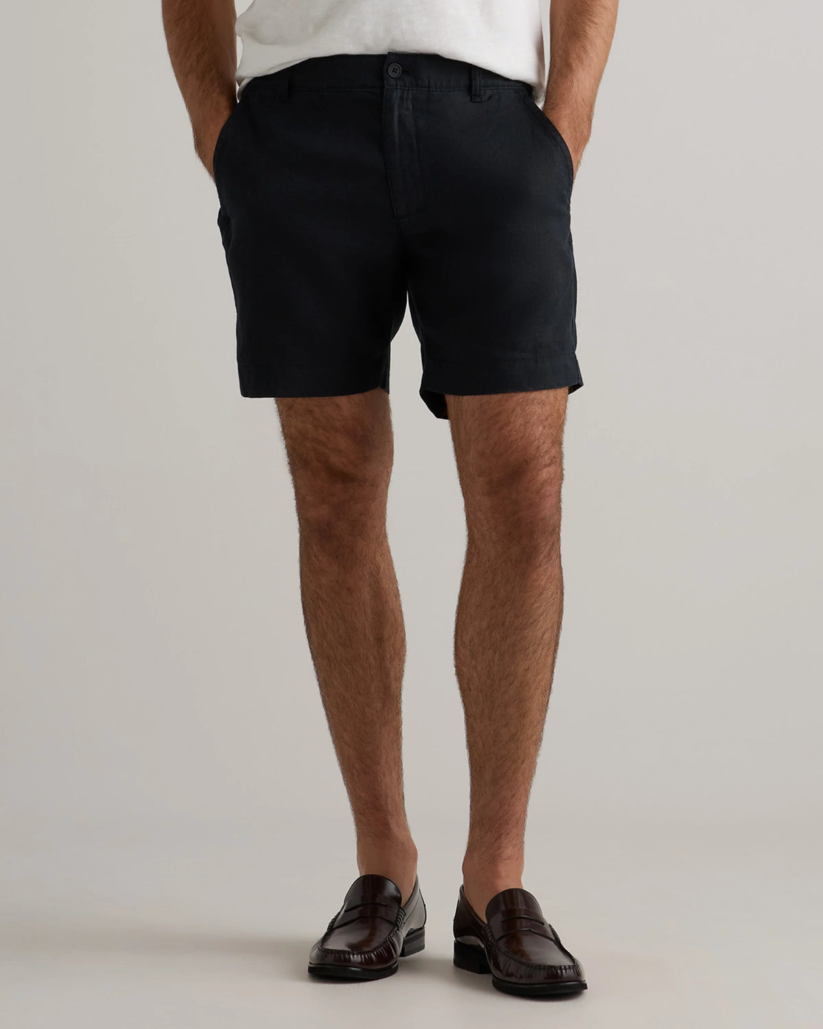100% European Linen Trouser Shorts - 7" - S / Bayberry Olive