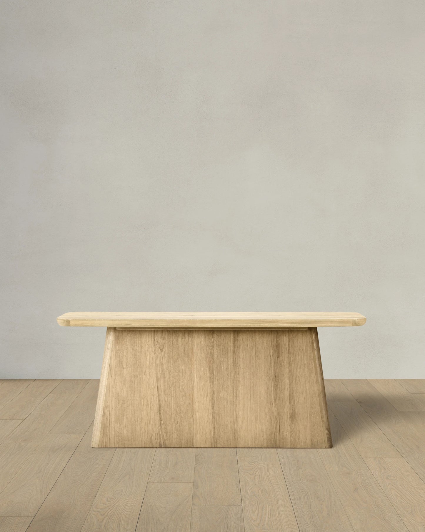 Rustic Oak Plinth Console Table - One Size / Light Brown