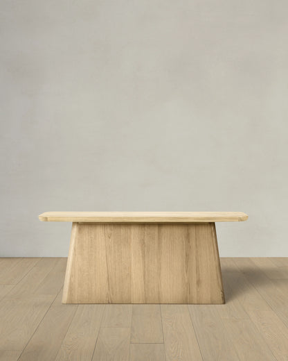 Rustic Oak Plinth Console Table - One Size / Light Brown