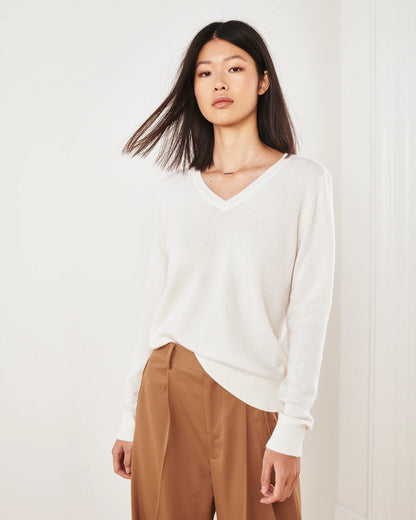 Mongolian Cashmere V-Neck Sweater - XS / Rich Burgundy