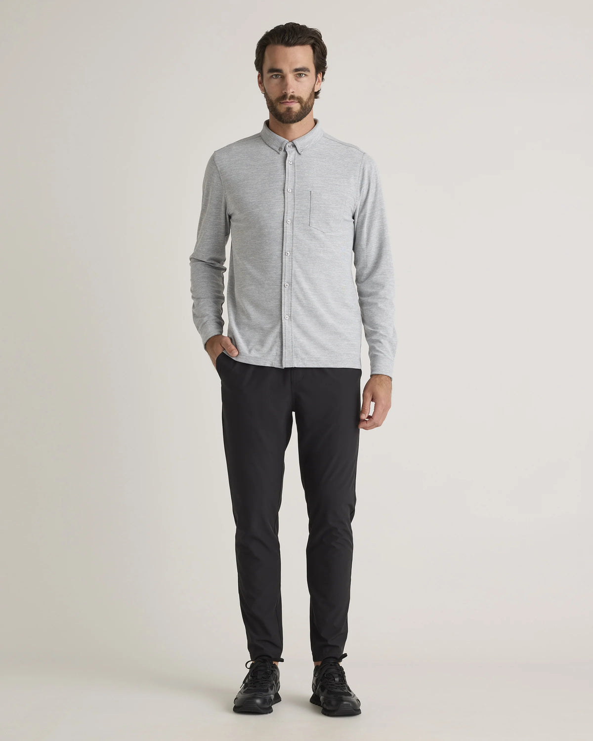 ProPique Performance Button Down - S / Light Grey