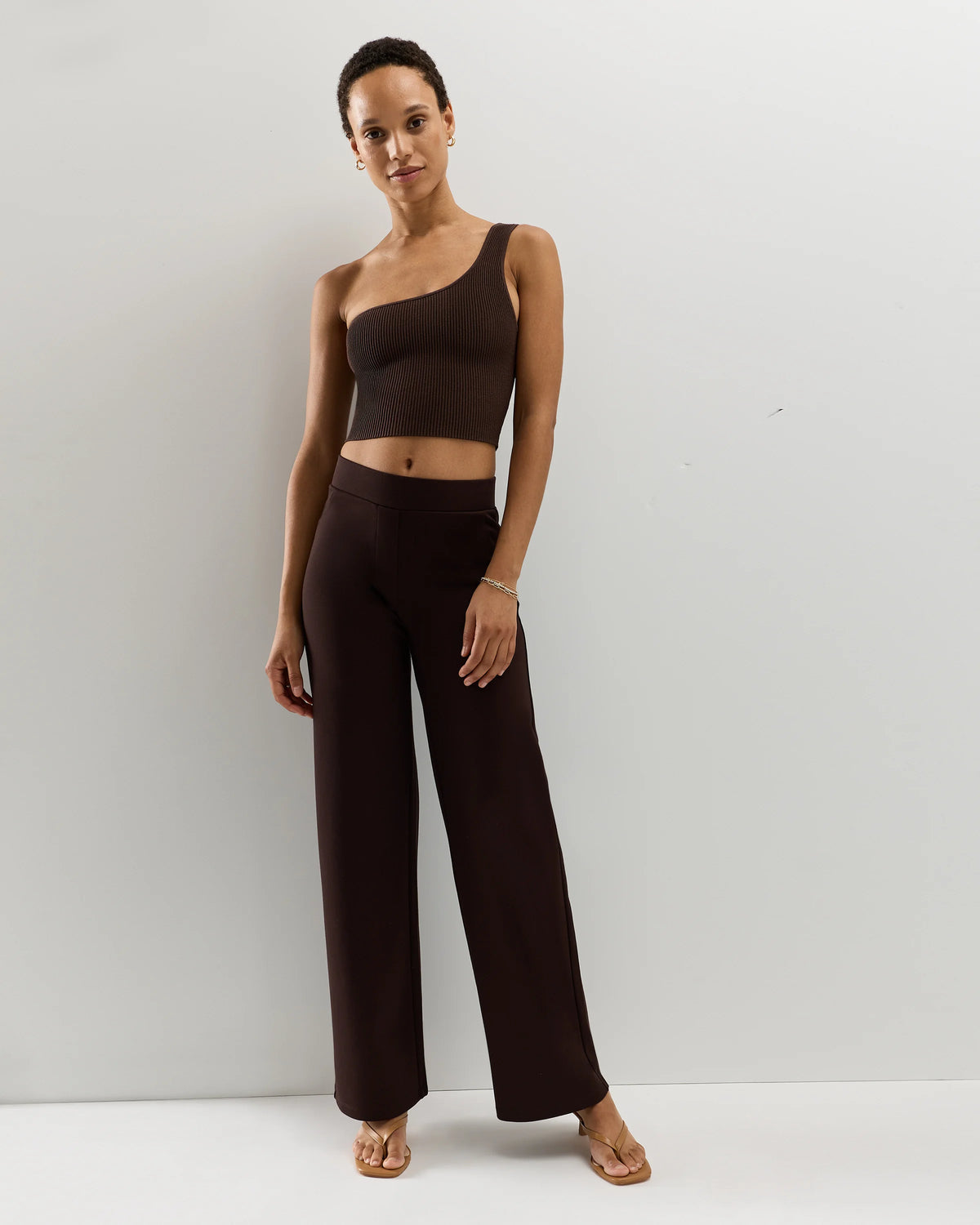 Ultra-Stretch Ponte Wide Leg Pants - XS / Espresso