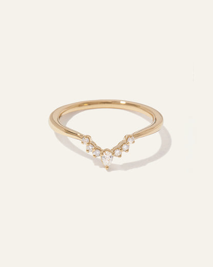 14K Gold Natural Diamond Pointed Tiara Band - 4 / Yellow Gold
