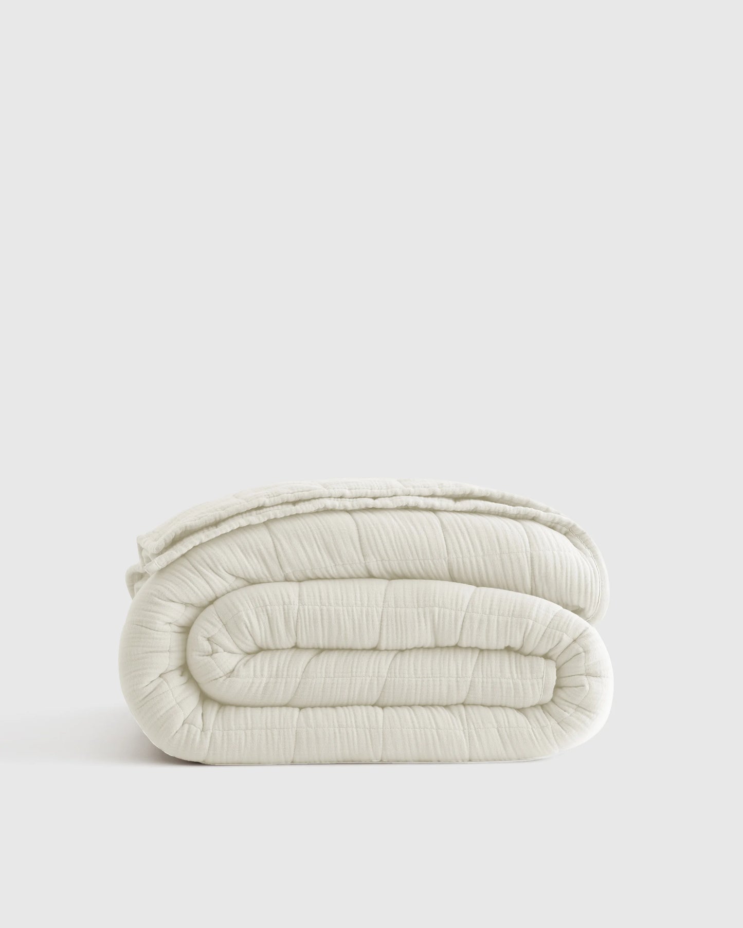 Organic Cotton Gauze Box Quilt - Twin / Mineral