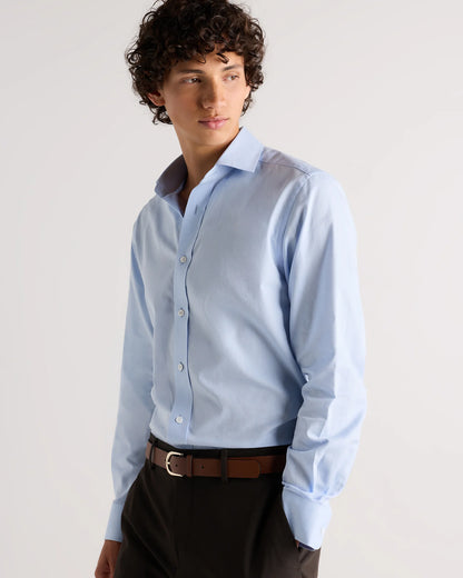 Organic Cotton Cashmere Dress Shirt - XS / Pale Blue