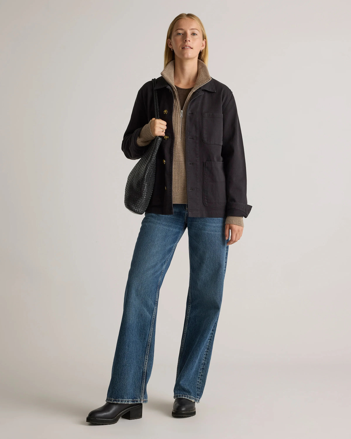 Australian Merino Wool Half Zip Sweater - XS / Heather Grey
