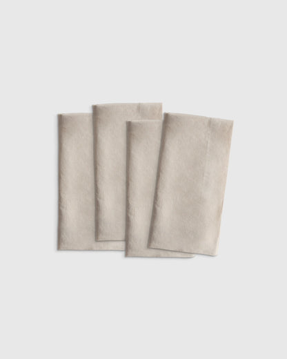 European Linen Wide-Hem Napkins (Set of 4) - One Size / Willowleaf Gingham