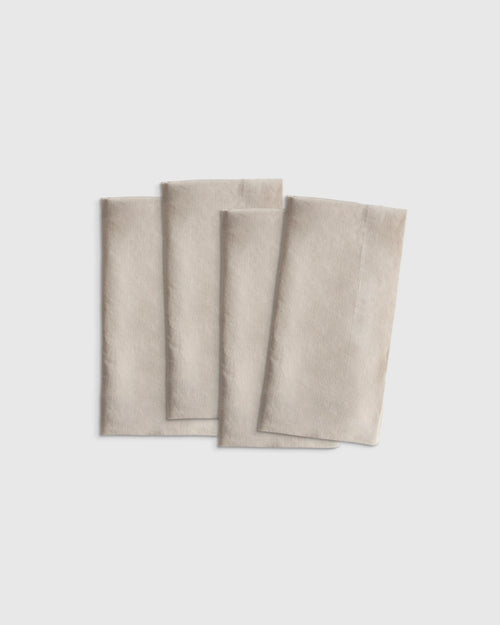 European Linen Wide-Hem Napkins (Set of 4) - One Size / Willowleaf Gingham