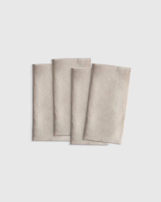 European Linen Wide-Hem Napkins (Set of 4) - One Size / Willowleaf Gingham