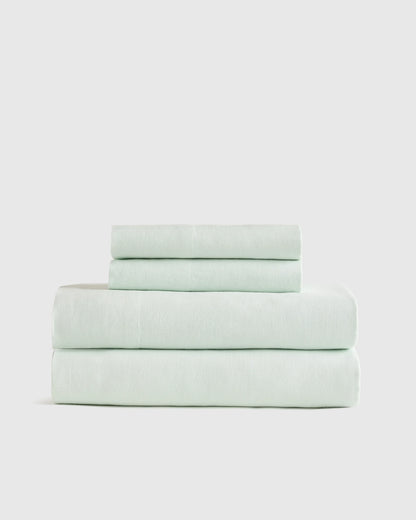 European Linen Sheet Set - Twin / Peach