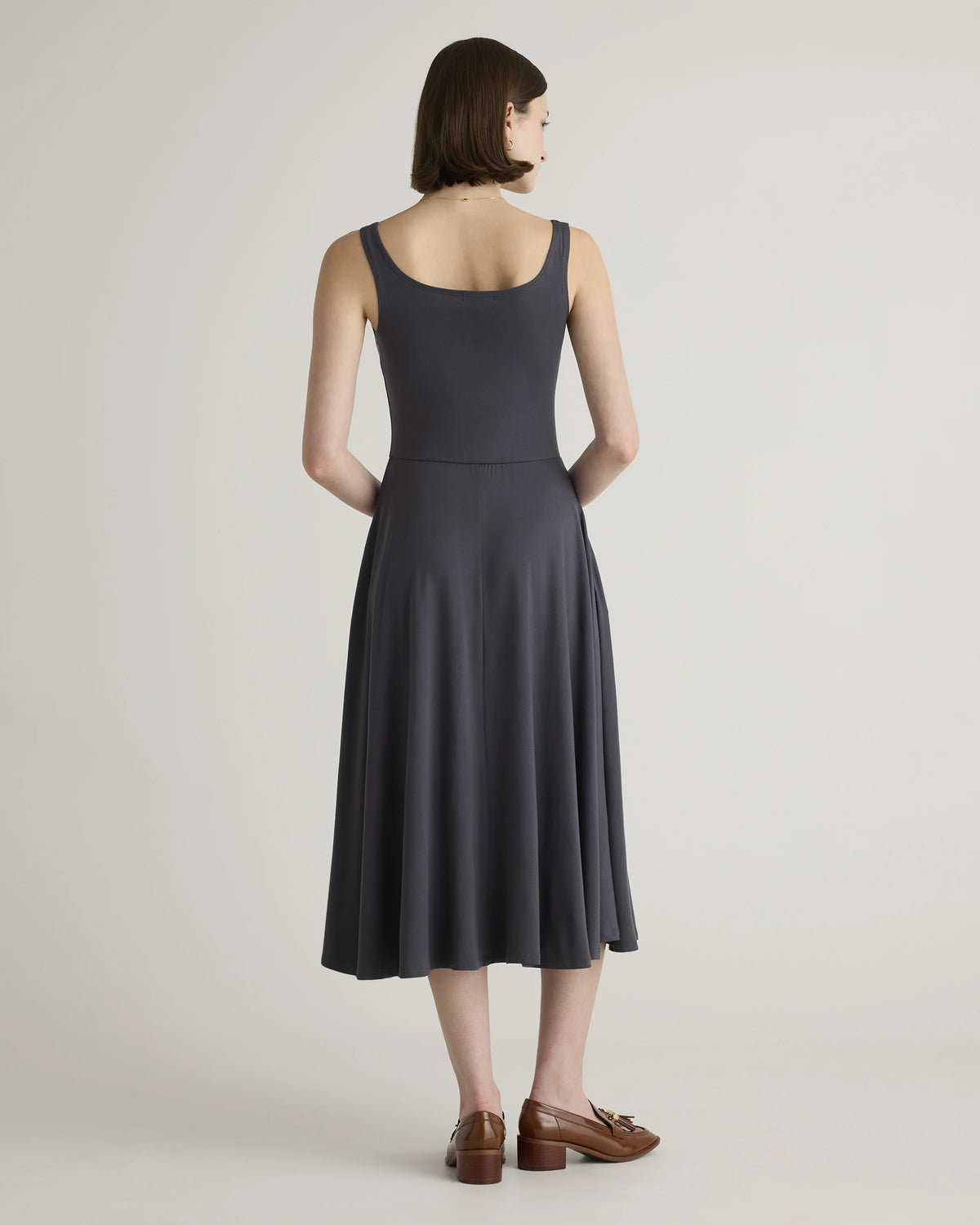Tencel Jersey Fit & Flare Dress - XS / Dark Olive