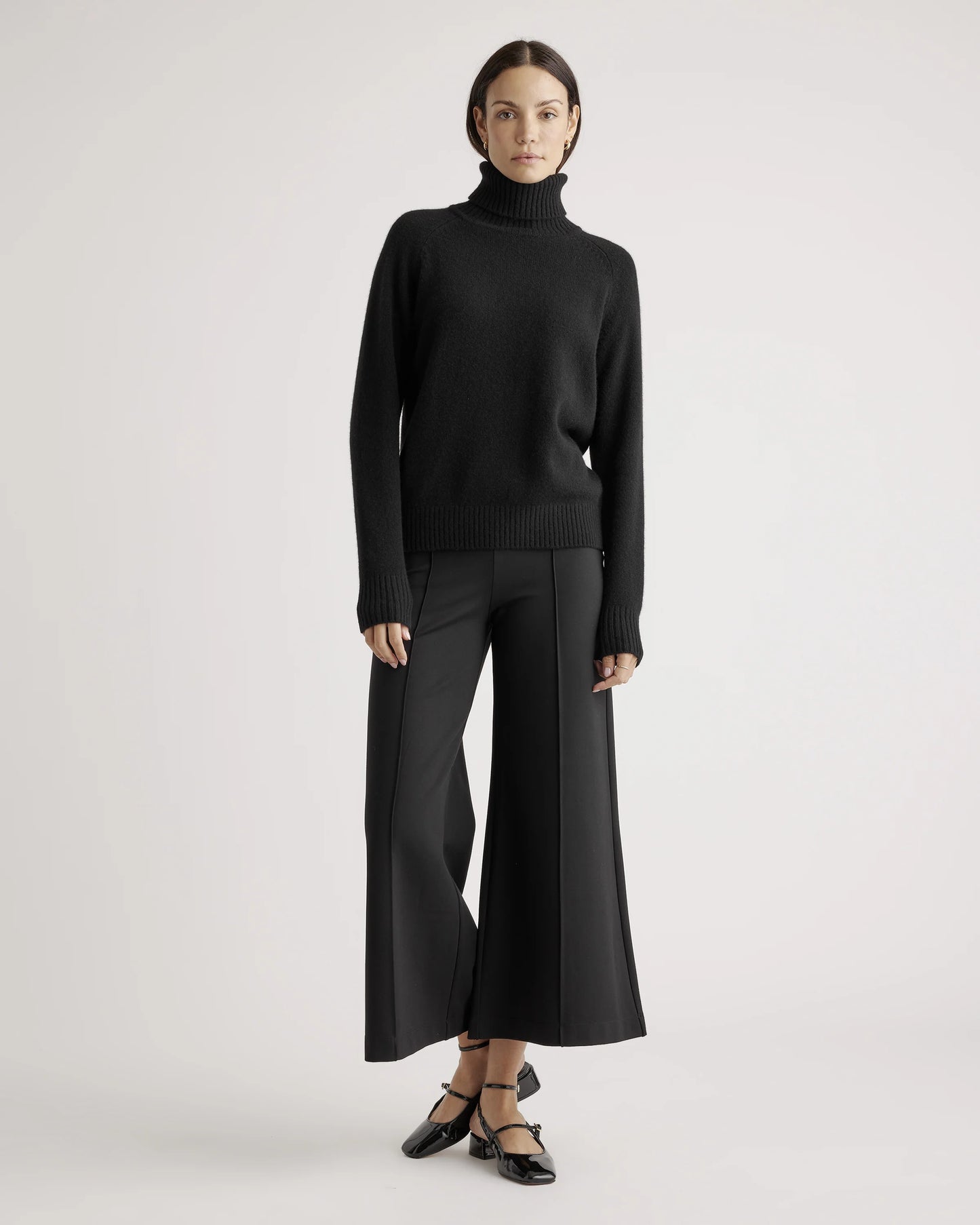 100% Yak Wool Turtleneck Sweater - XS / Heather Brown