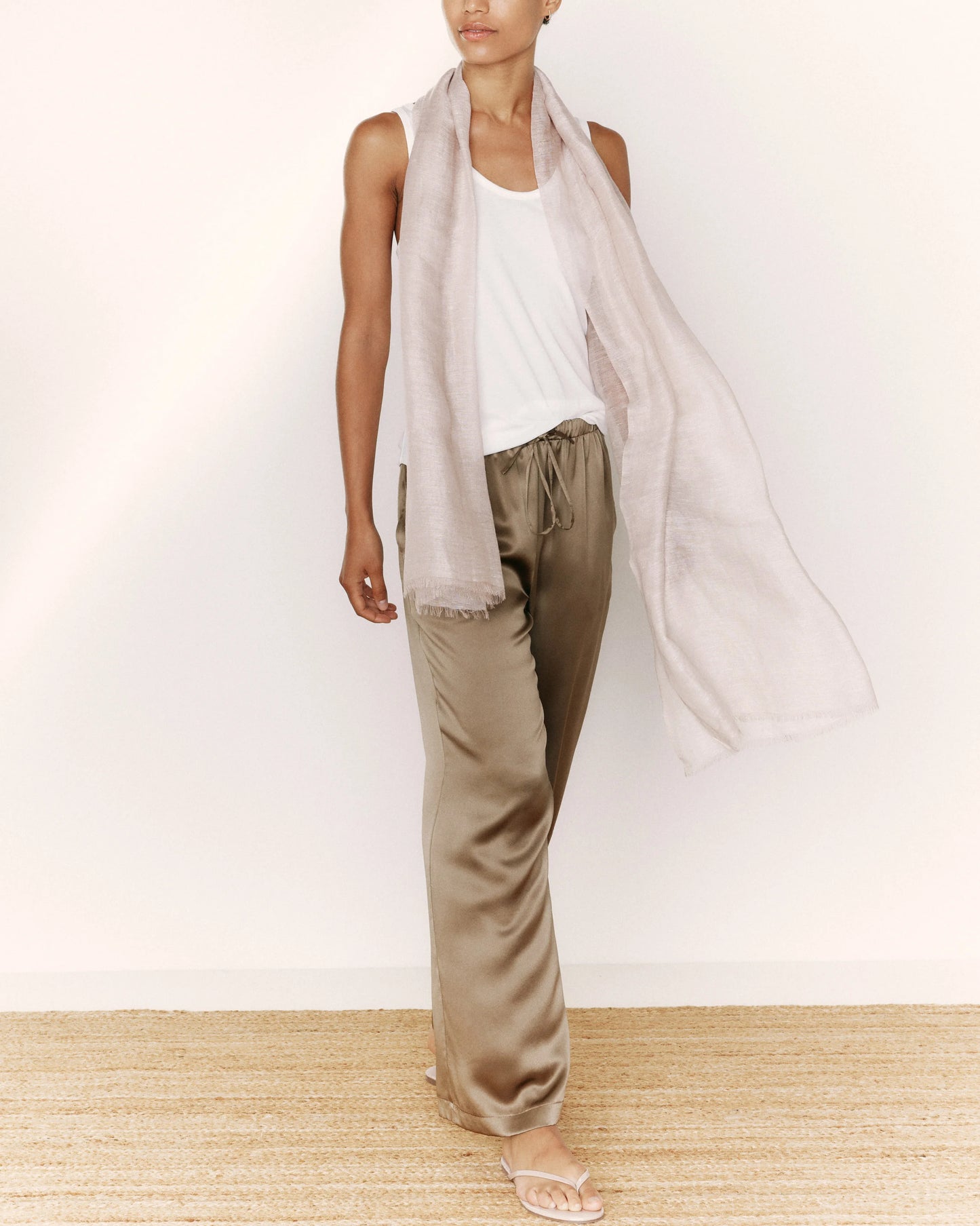 Cotton Modal Double Scoop Neck Tank - XS / Navy