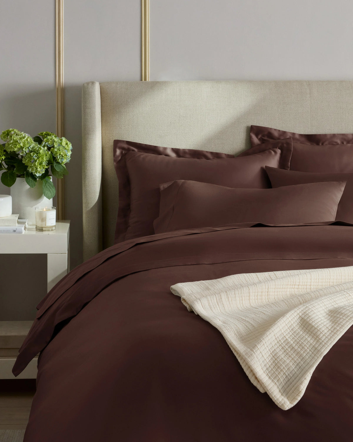 Signature Giza Cotton Sateen Duvet Cover Set - Twin / Sand