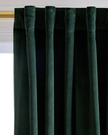 Cotton Velvet Room Darkening Curtain - Single Panel - 48x84 / Ivory