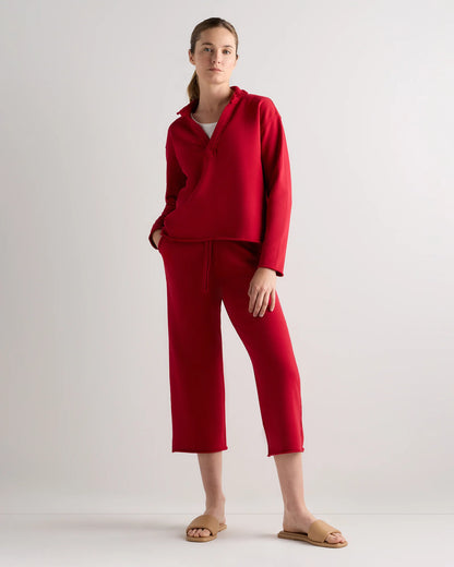 Organic French Terry Henley - XS / Ruby Red