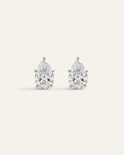 14K Gold Lab Grown Diamond Statement Pear Studs - 6ctw - One Size / Yellow Gold