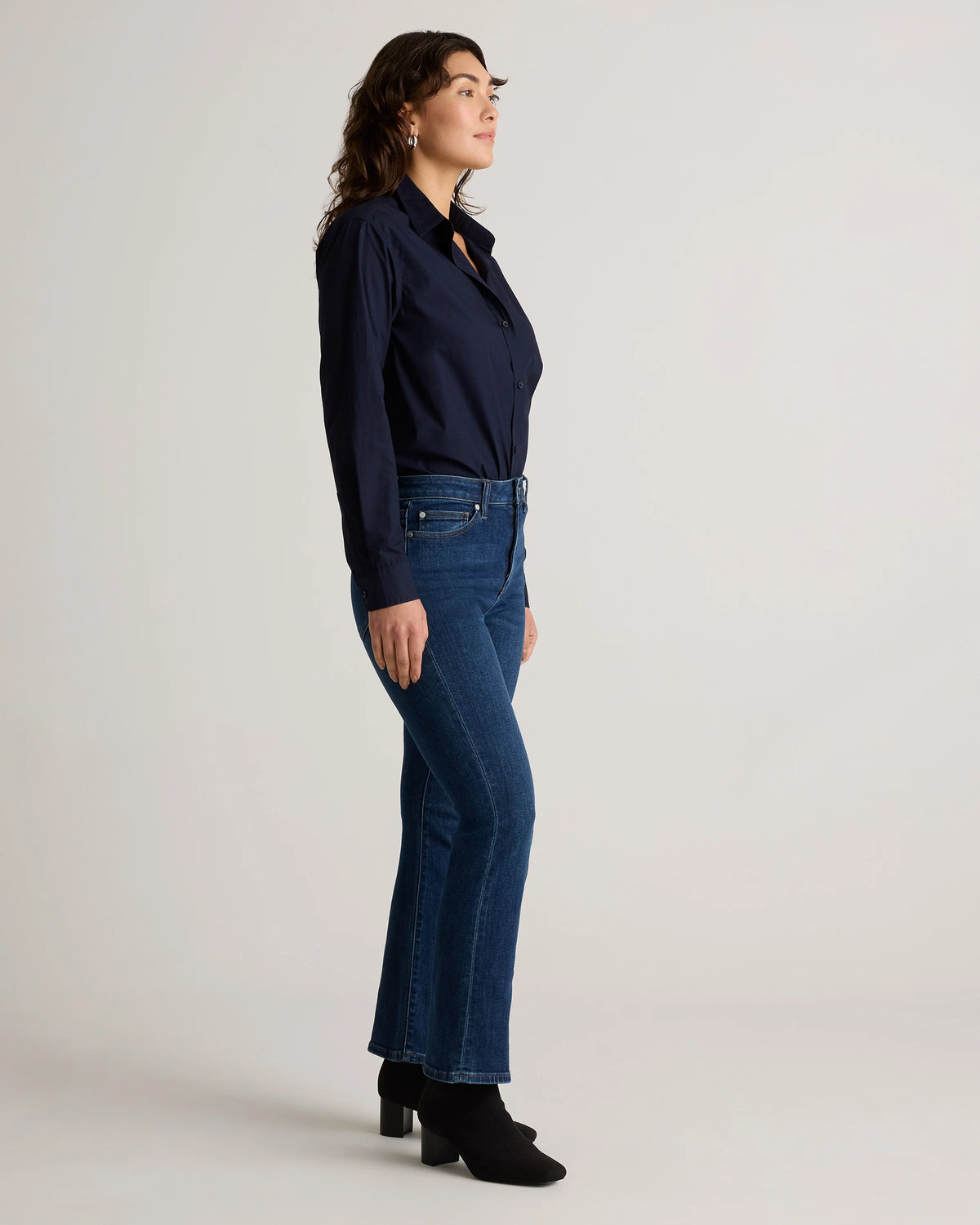 Bella Stretch Kick Flare Jeans - 24 / Deep Rinse