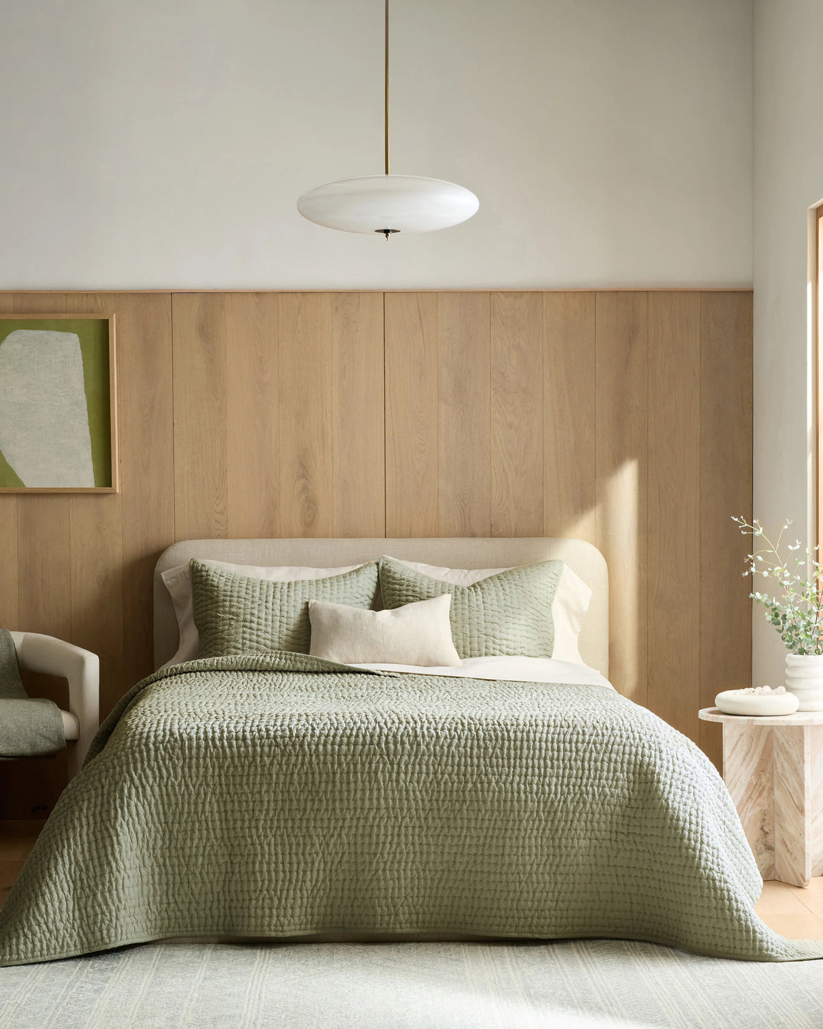 European Linen Cotton Stitch Sham Set - Standard / Stone