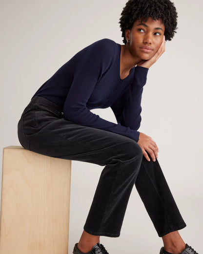 Organic Stretch Corduroy Straight Leg Pants - 0 / Espresso