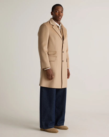 100% Mongolian Cashmere Double-Faced Overcoat - S / Heather Graphite