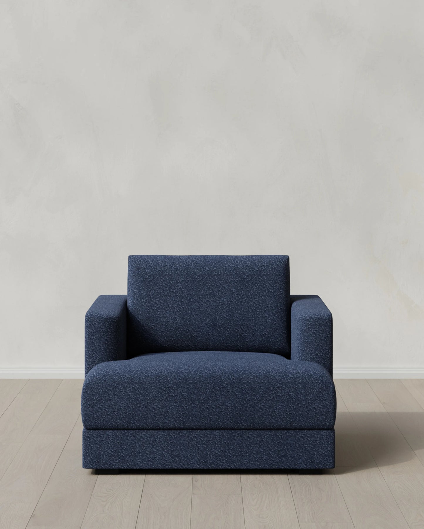 Sierra Curved Arm Accent Chair in Performance Boucle - One Size / Indigo