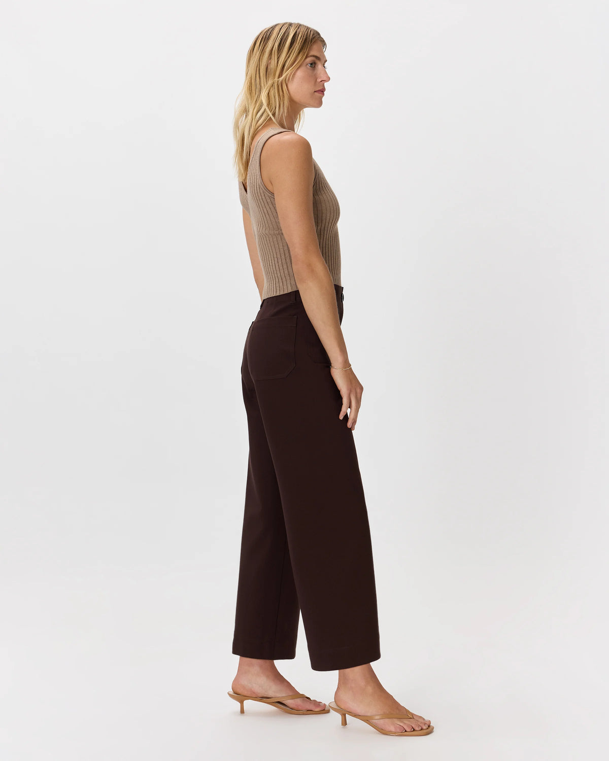 Ultra-Stretch Ponte Cropped Wide Leg Pants - 0 / Espresso