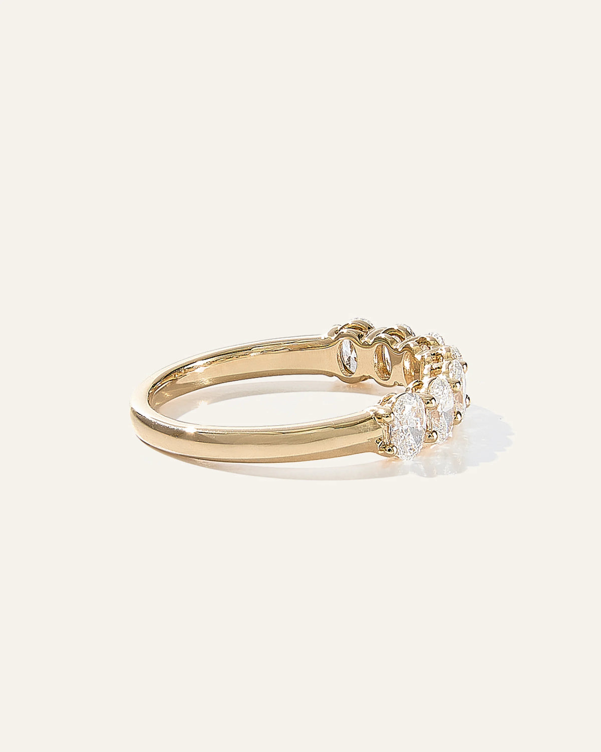 Lab Grown Diamond Oval Seven Stone Band - 4 / Yellow Gold