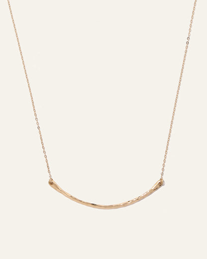 14K Gold Hammered Curve Necklace - One Size / Yellow Gold