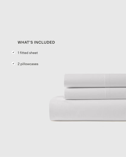 Organic Crisp Percale Fitted Sheet Set - Twin / Espresso
