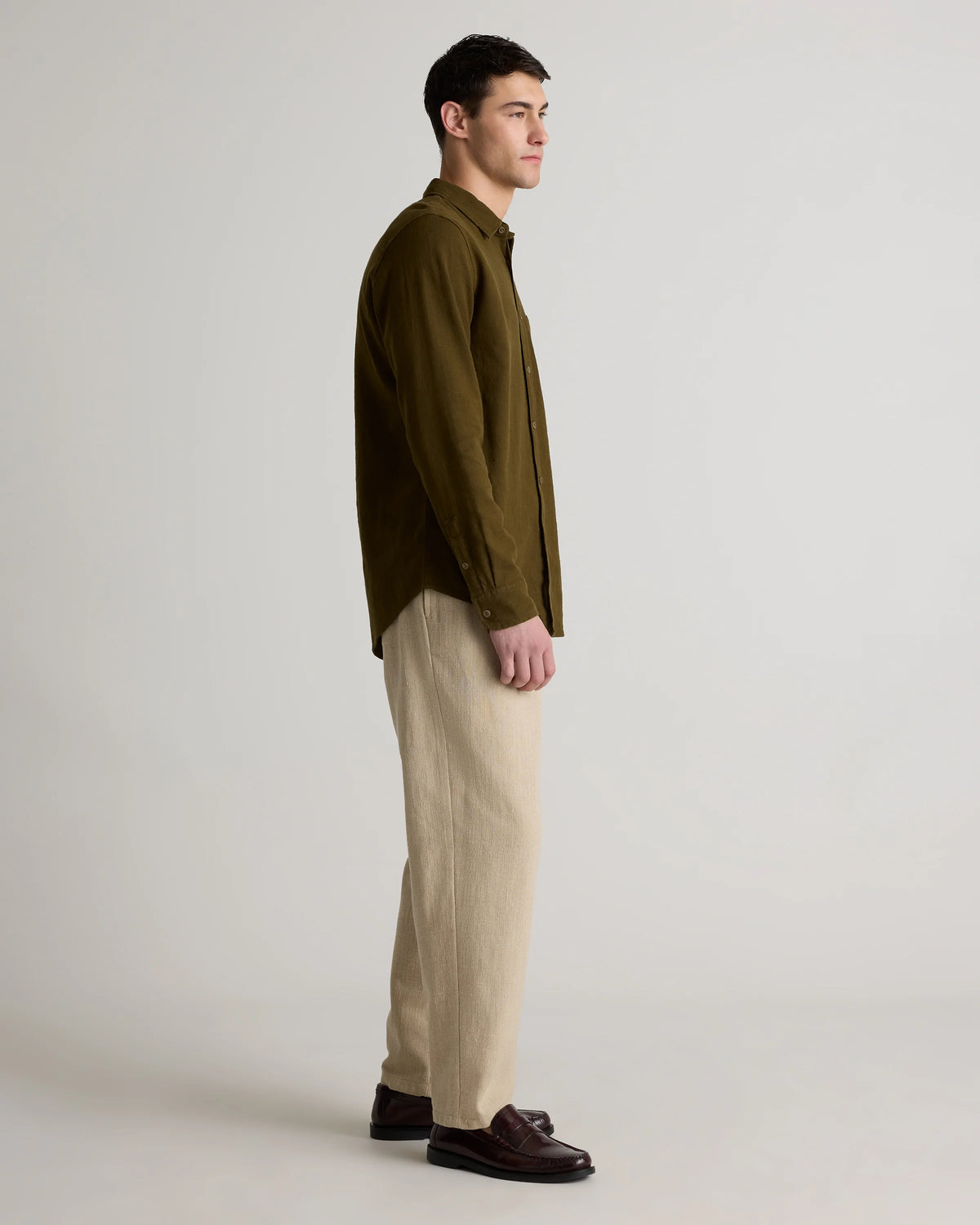 Organic Cotton Stretch Selvage Shirt - S / Mini Blue Stripe