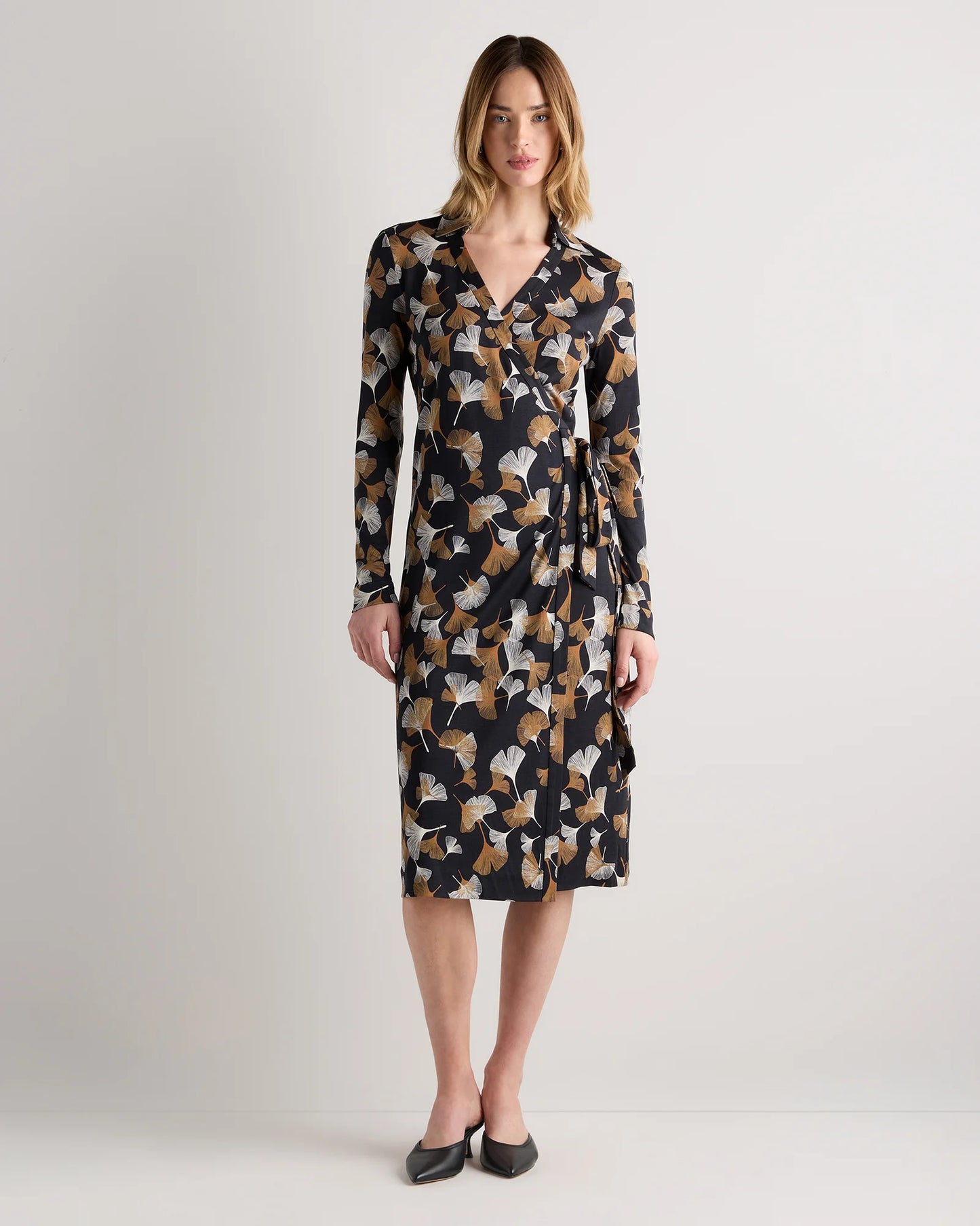 100% Silk Jersey Midi Wrap Dress - XS / Crimson Prism