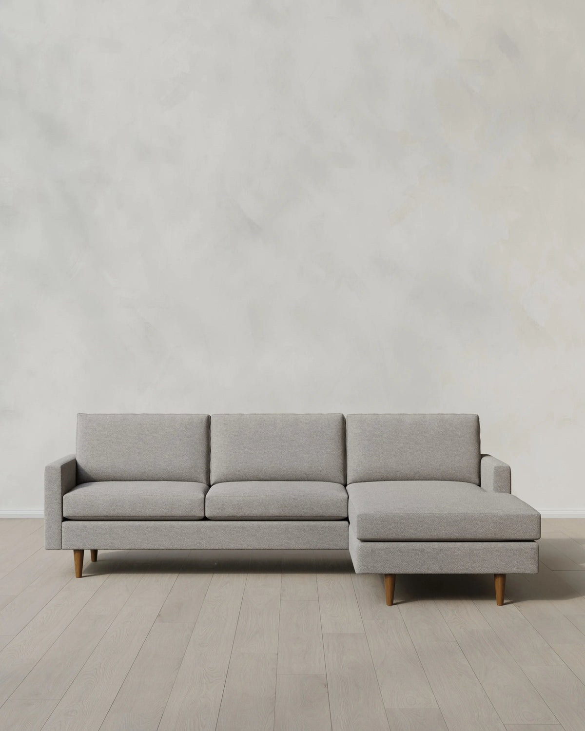 Atlas Midcentury Chaise Sectional in Performance Basketweave - 106" Right Arm / Navy