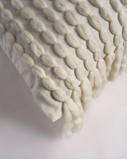 Dana Wool Fringe Pillow Cover - 20x20 / Ivory