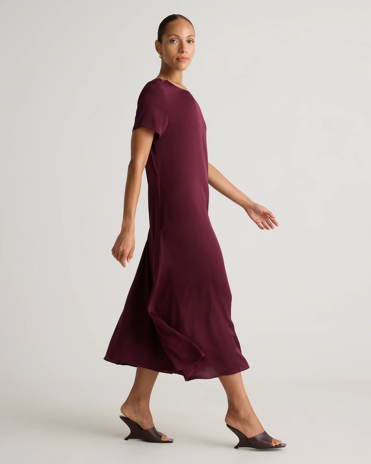 Washable Stretch Silk Voluminous Maxi Dress - XS / Moonstone Blue