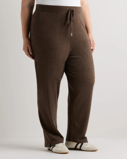 Mongolian Cashmere Straight Leg Pants - 1X / Brown