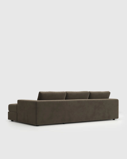 Ashford Deep Seat Chaise Sectional in Performance Velvet - 119" Right Arm / Rust