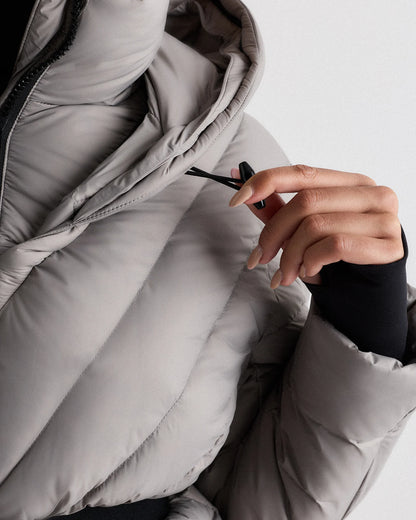 Responsible Down Belted Puffer Coat - XS / Hot Fudge