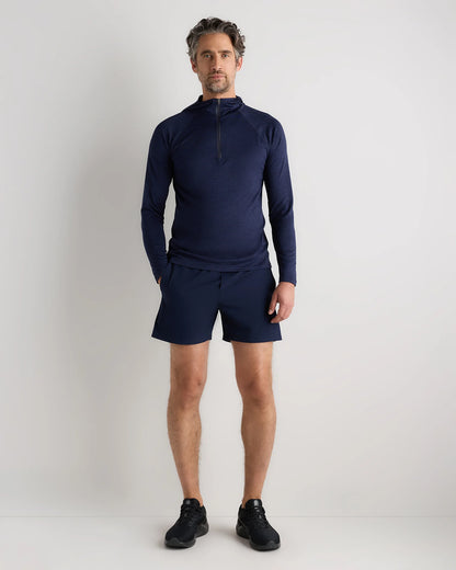 Mesh Performance Training Quarter Zip Hoodie - S / Heather Grey