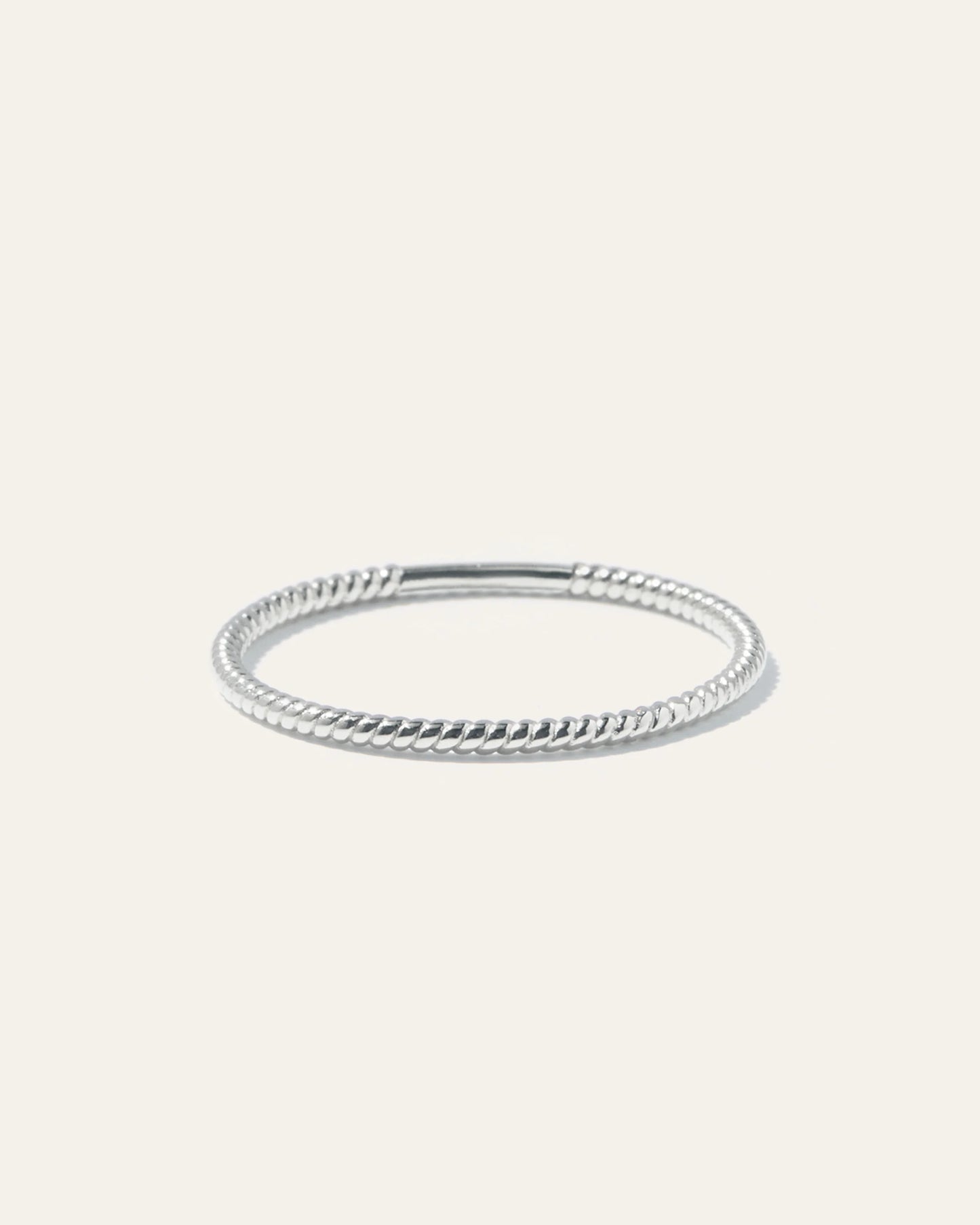 14K Gold Twist Ring - 4 / White Gold
