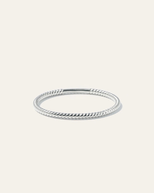 14K Gold Twist Ring - 4 / White Gold