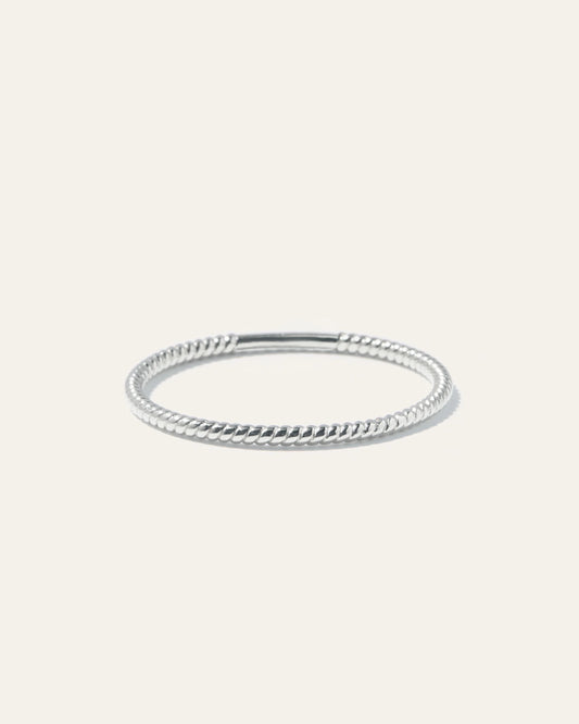 14K Gold Twist Ring - 4 / White Gold