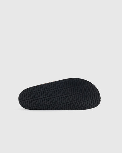 Nubuck Leather Double Buckle Slide - 7 / Black