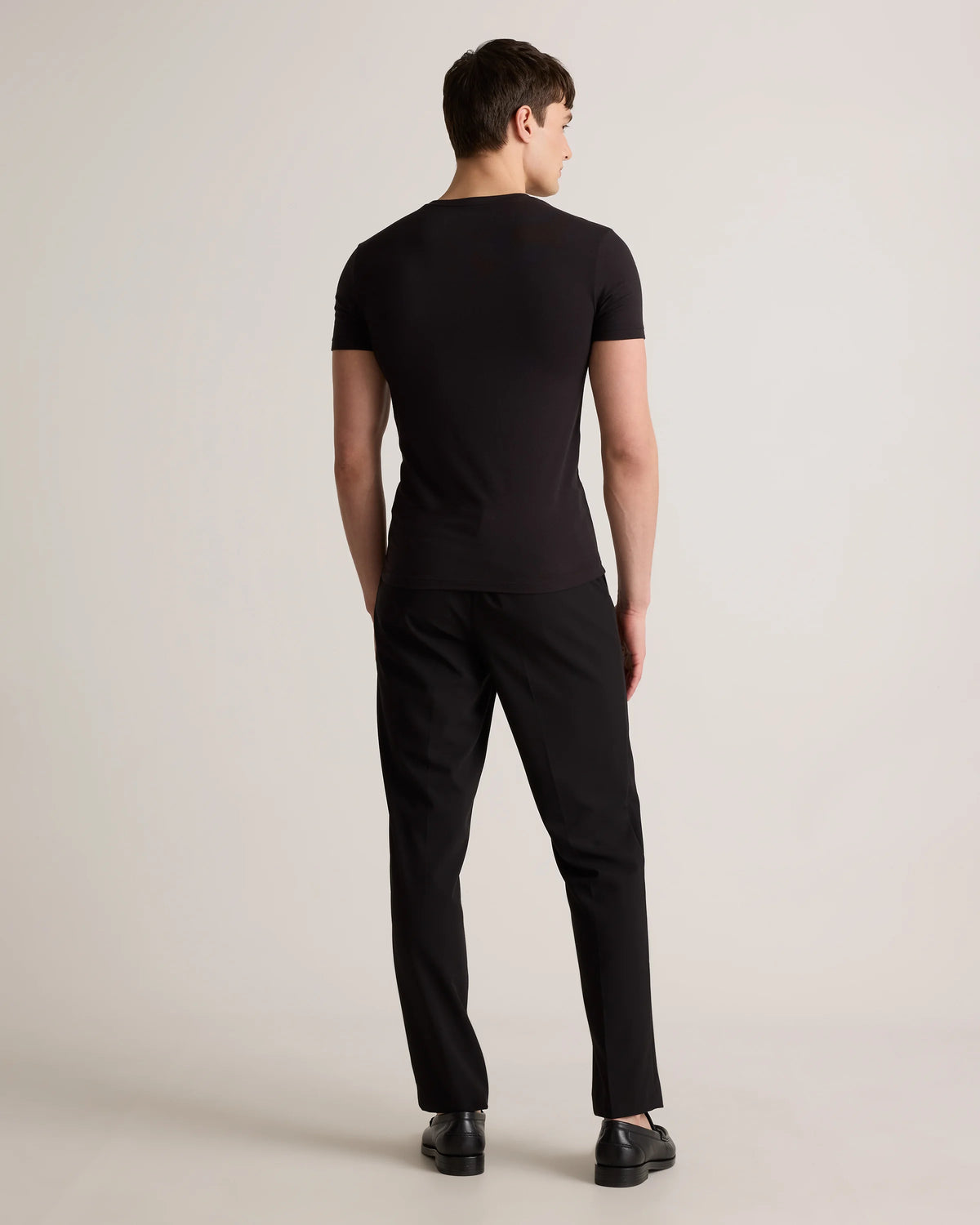 Soft Stretch Crewneck Undershirt (3-Pack) - S / Bold Black