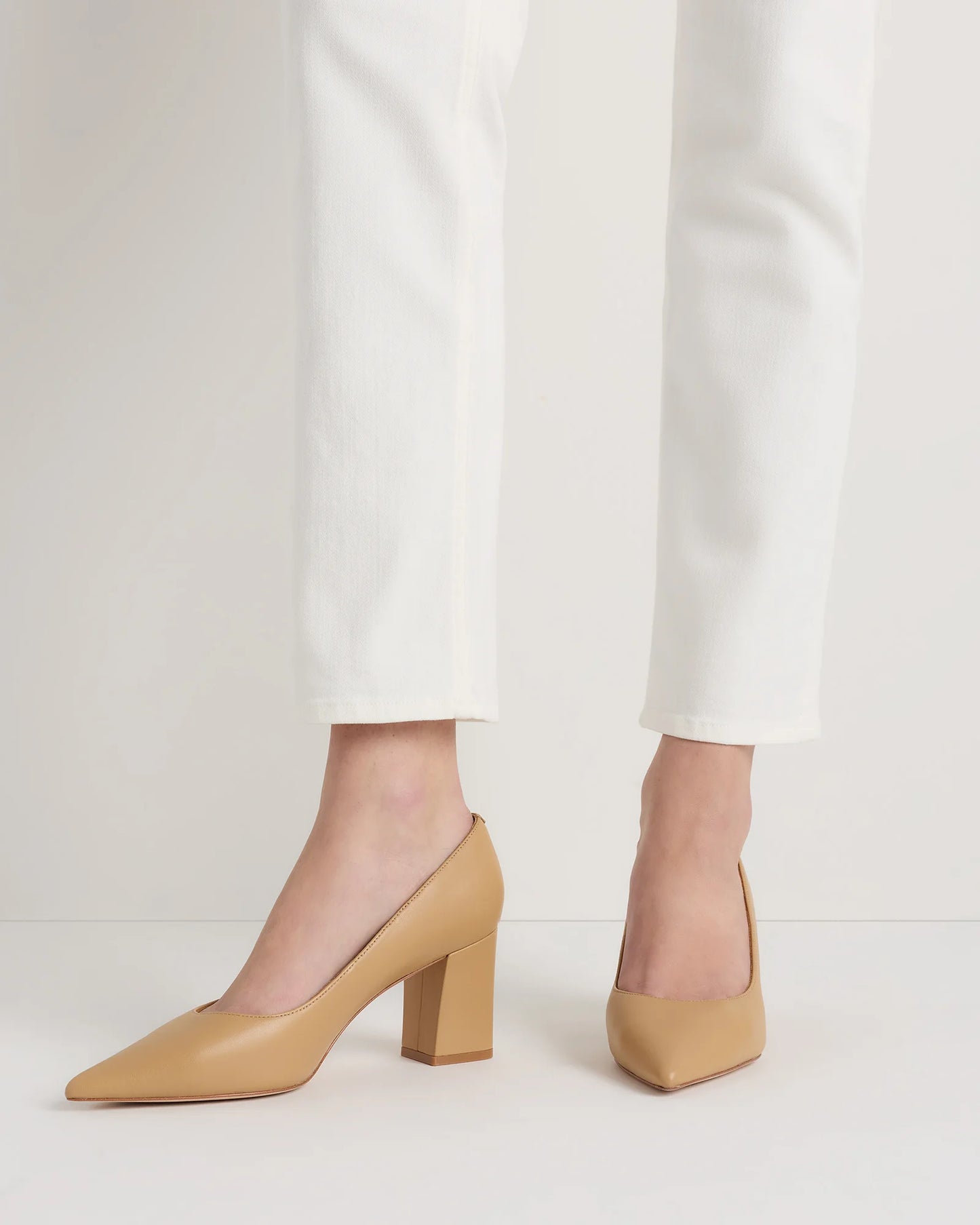 Italian Leather 65mm Block Heel Pump - 5 / Coffee Bean
